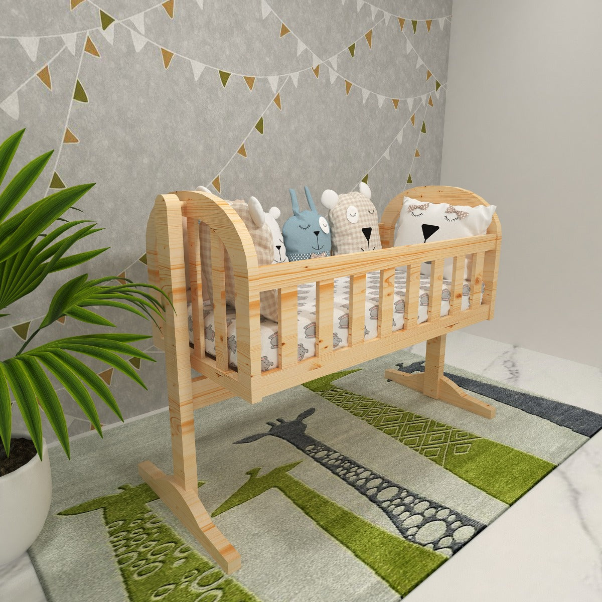 Kids cots, Baby cribes,Swing cot, swing crib ,  Wooden cot, wooden swing cot, pine wood  legs finish , Cot-VT-5002