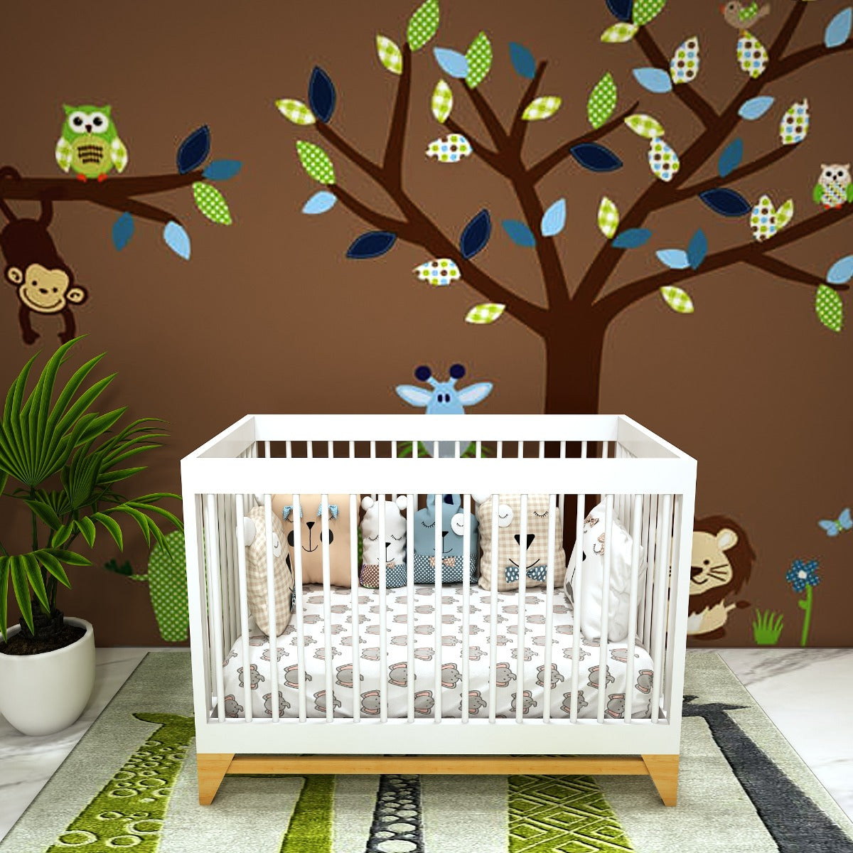 Kids cots, Baby cribes, White crib, white cot, cribe ,  Wooden cot, pine wood  legs finish, Cot-VT-5001