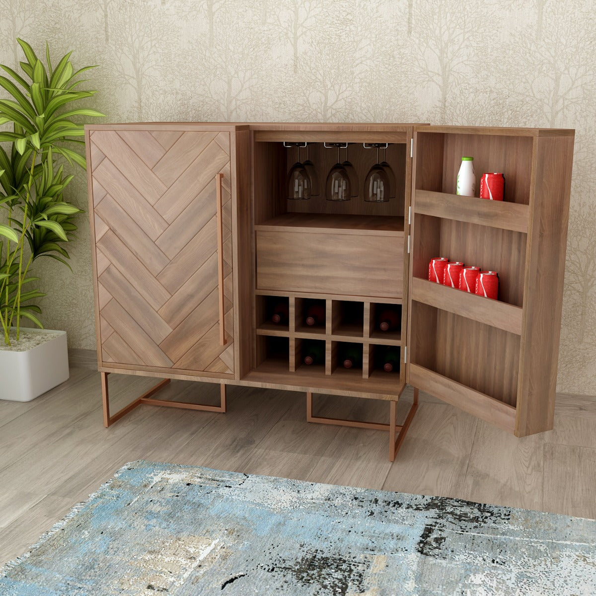 Bar cabinate, bar design, Bar storage, Home bar cabinate,  wooden bar cabinate, luxurious bar, VT-3006