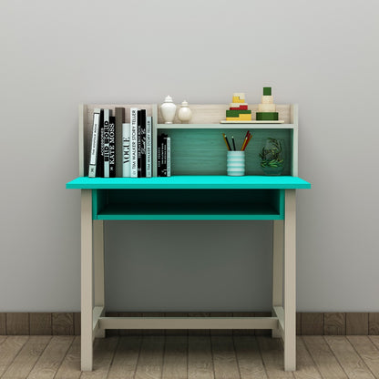 Kids Study Table,  Wood & Green Color Study Table, Study Table with Open Shelf, Study Table - EL - 12016