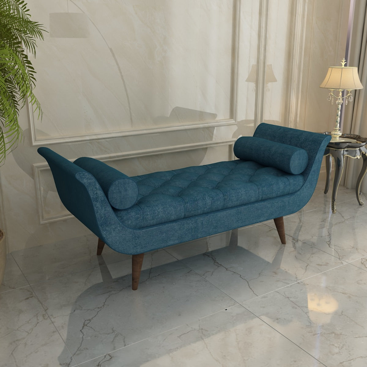 2 Seater chaise, upholstery chaise, Blue chaise, Lounge, lounge seating, classical seating, Chaise-VT-653