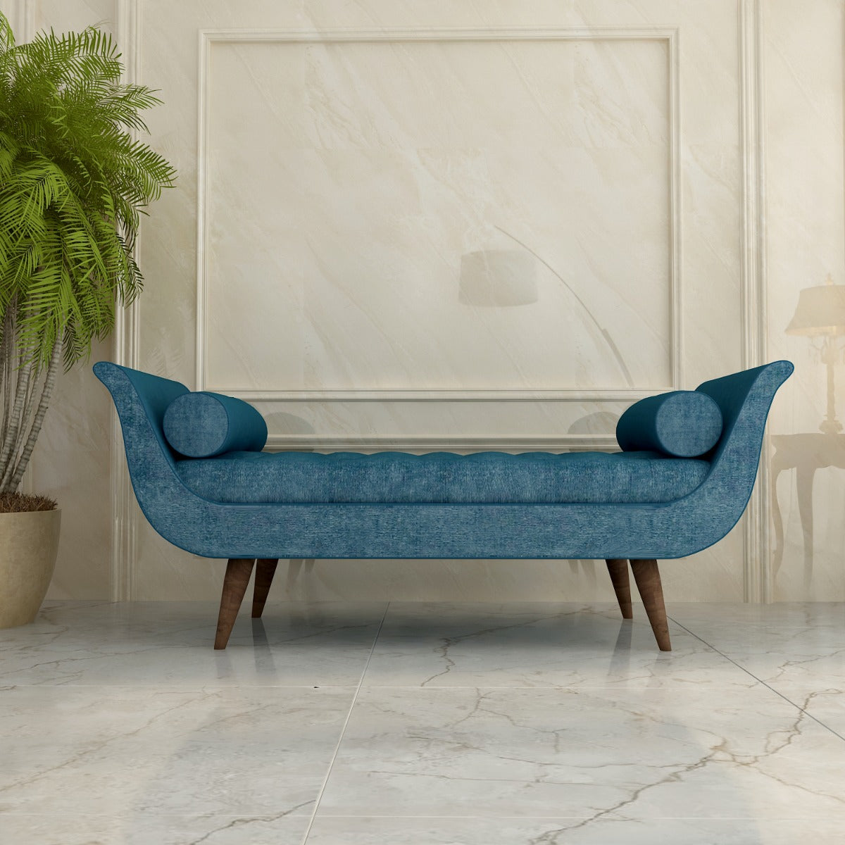 2 Seater chaise, upholstery chaise, Blue chaise, Lounge, lounge seating, classical seating, Chaise-VT-653