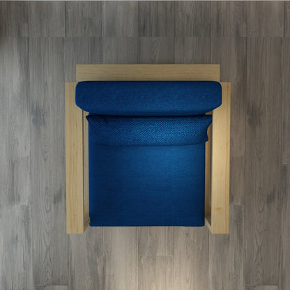 1 seater sofa chair in wood with cushions in fabric, accent sofa chair for living/office/foyer area, 1 seater sofa chair-IM2005