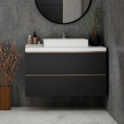 "Vanity, Black & White Vanity, Wooden Vanity, Vanity with Drawer, Vanity for Bathroom,   Wall Mounted Vanity, Vanity - IM140 "