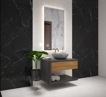 Vanity/Water Resistant Vanity in PVC laminate finish,Bathroom Vanity in water resistant finish,bathroom wall hanging unit with PVC  finish-IM136