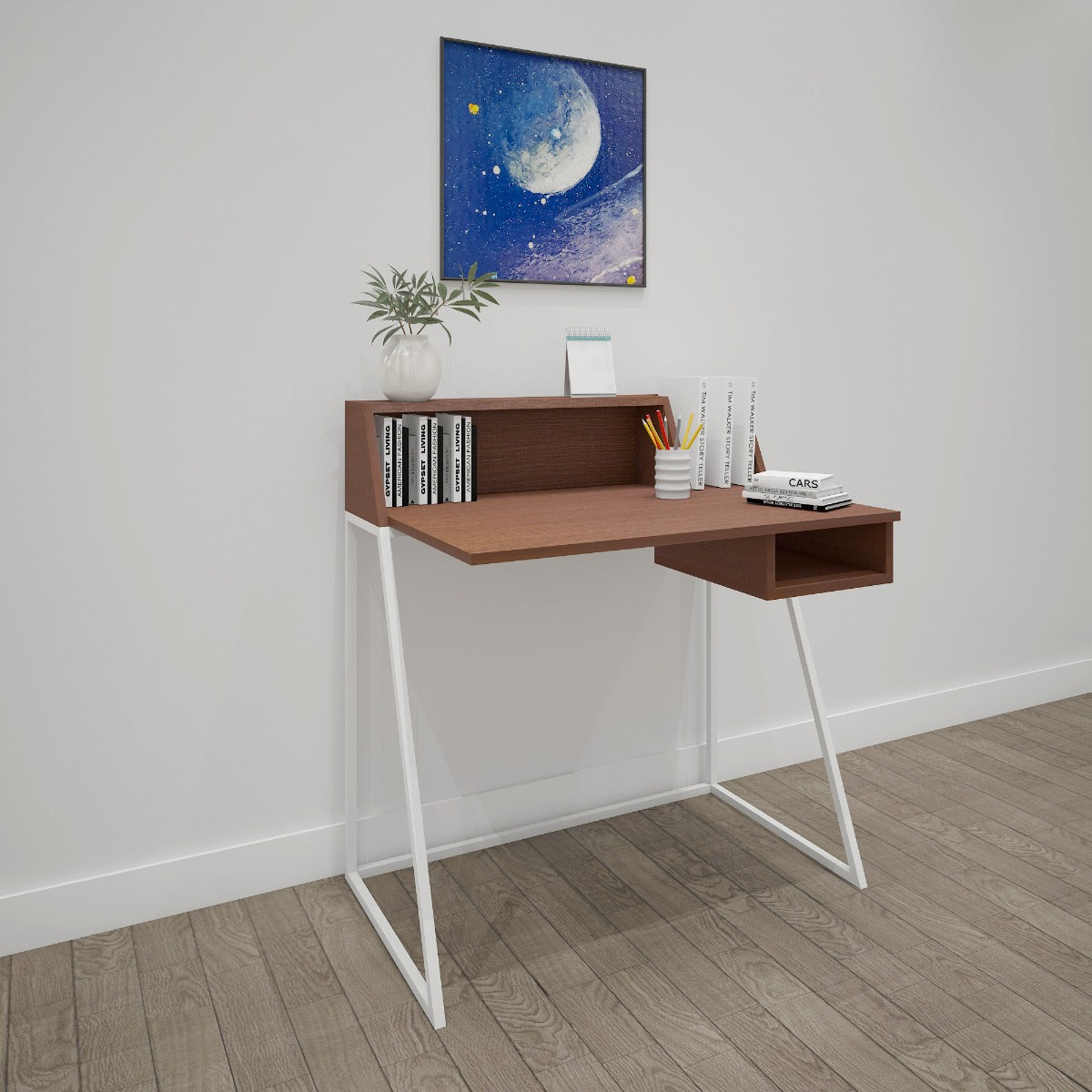 50 Inch Study Table Study Table, Wood Study Table, Study Table with Open Shelf, Study Tabl ...