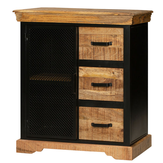 Cabinet , Solid Wood Cabinet , Black & Brown Cabinet, Cabinet  with MS Shutter, Cabinet with Drawer, Cabinet - EL -10050