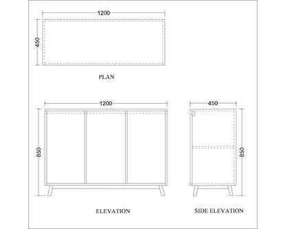 Storage Unit , Wood & Grey Storage Unit, Storage Unit with Shutter, Storage Unit  - EL - 11004