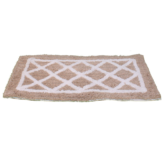 Bath Linen, Brown & White Bath Linen, Rectangular Bath Linen, Bath Linen - EL - 15041