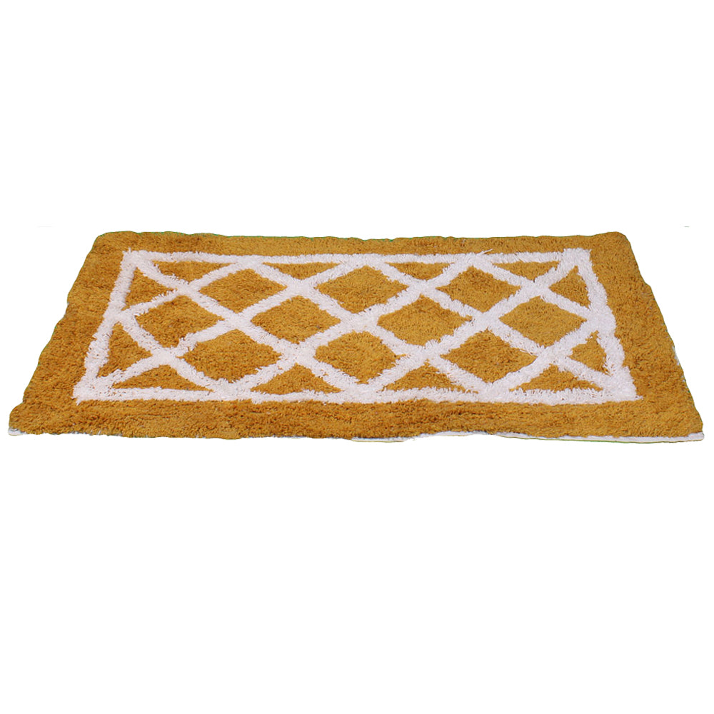 Bath Linen, Yellow & White Bath Linen, Rectangular Bath Linen, Bath Linen - EL - 15042