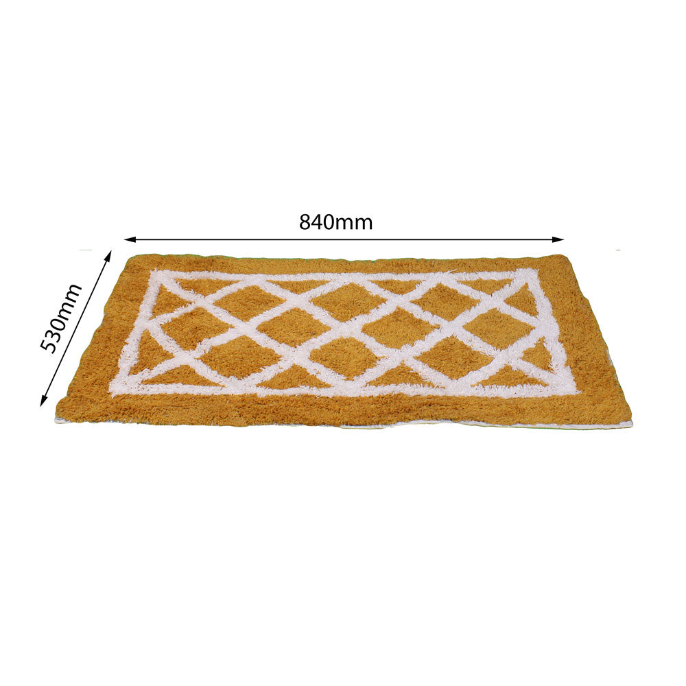 Bath Linen, Yellow & White Bath Linen, Rectangular Bath Linen, Bath Linen - EL - 15042