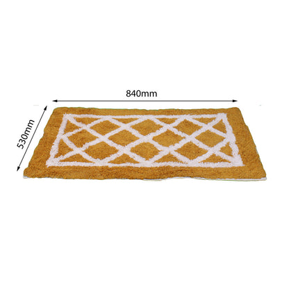 Bath Linen, Yellow & White Bath Linen, Rectangular Bath Linen, Bath Linen - EL - 15042