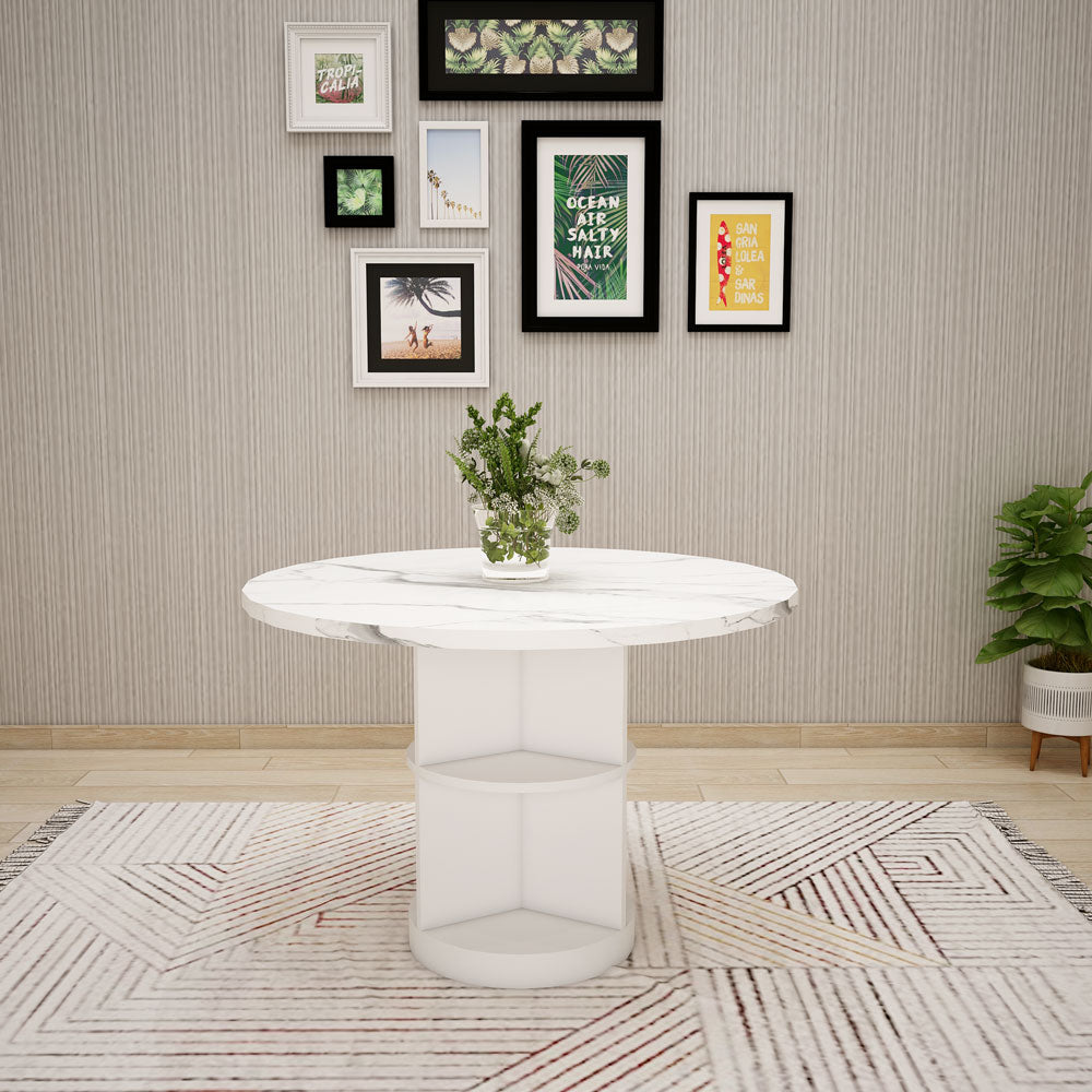 Buy Affordable Circular White Dining Table with Elegant Design - EL-3052