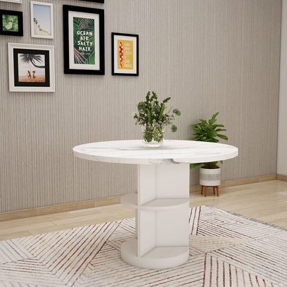 Buy Affordable Circular White Dining Table with Elegant Design - EL-3052