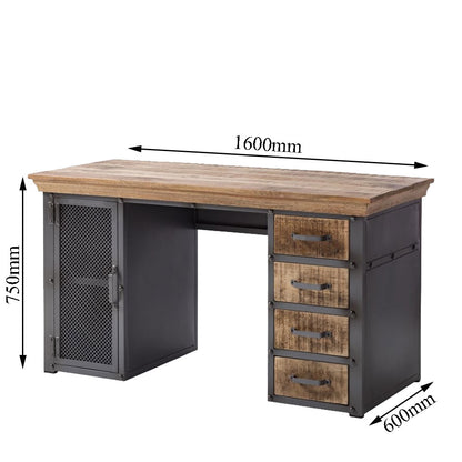 Office Table, Black & Brown Office Table, Office Table with Drawer, Office Table with Shutter, Office Table- EL - 10056