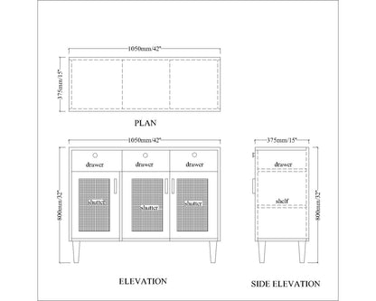 Cabinet, Cabinet with Dark Brown Color, Cabinet with Shutter, Cabinet - EL10068