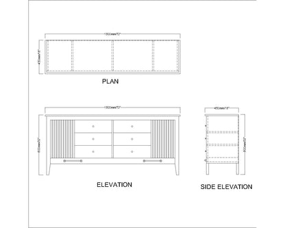 Cabinet, Drawing Room Cabinet, Cabinet with Black, Grey & Off white Color, Cabinet with Shutter, Cabient with Drawer, Cabinet - EL10071