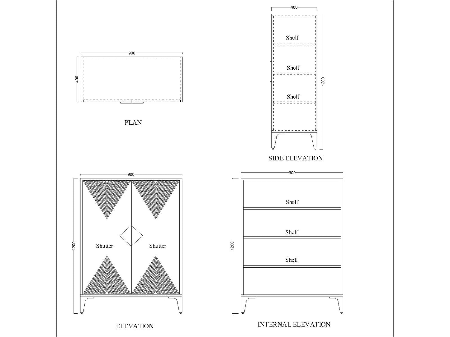 Cabinet, Olive Green Color Cabinet, Cabinet with Shutter, MS Leg in Golden Color, Cabinet - EL10072