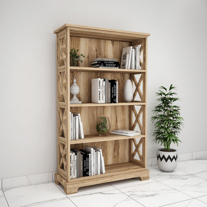 Book Shelf, Wood Book Shelf, Book Shelf With Open Shelf, Book Shelf With Drawer, Book Shelf - EL11012