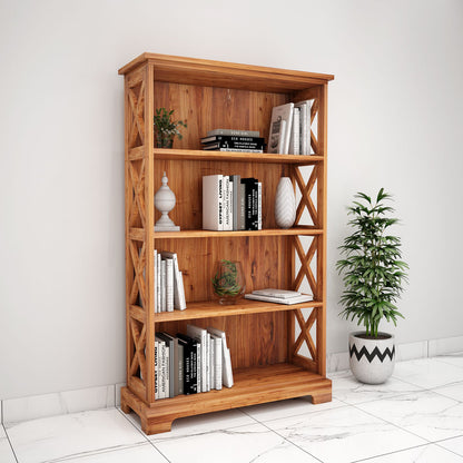 Book Shelves, Solid Wood Book Shelves, Book Shelves With Open Shelf, Brown Color Book Shelves, Book Shelves - EL11013