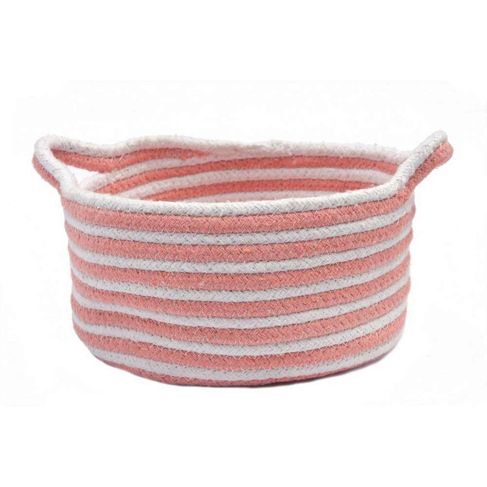 Storage Basket , (i305_1_1), Storage Basket With Pink & White Color, Storage Basket  - EL11016