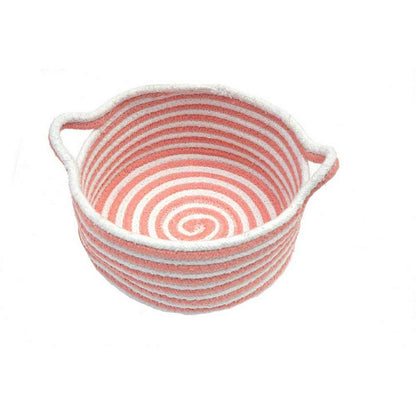 Storage Basket , (i305_1_1), Storage Basket With Pink & White Color, Storage Basket  - EL11016