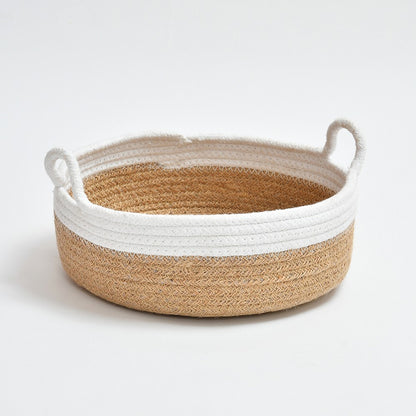 Storage Basket , (i278_1_1), Storage Basket With Beige & White Color, Storage Basket  - EL11028