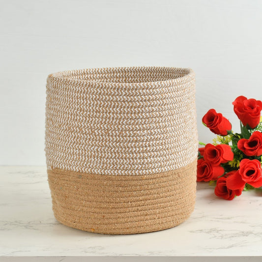 Storage Basket , (i257_101_3), Storage Basket With Beige & White Color, Storage Basket  - EL11034