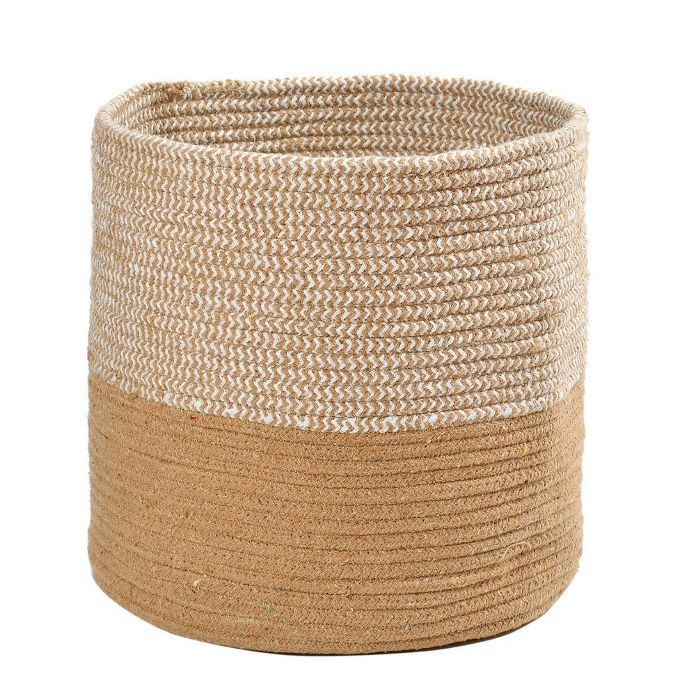 Storage Basket , (i257_8_1), Storage Basket With Beige & White Color, Storage Basket  - EL11037