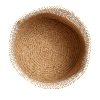 Storage Basket , (i257_8_1), Storage Basket With Beige & White Color, Storage Basket  - EL11037