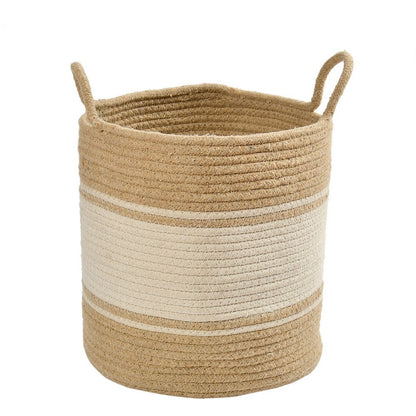 Storage Basket , (i256_8_1), Storage Basket With Beige & White Color, Storage Basket  - EL11041