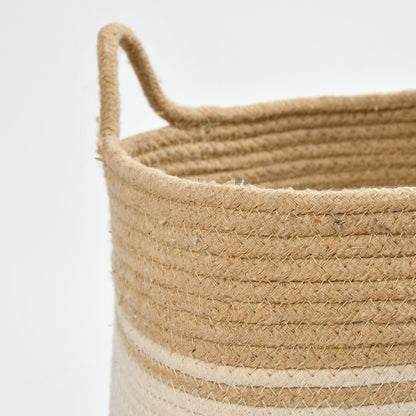 Storage Basket , (i256_8_1), Storage Basket With Beige & White Color, Storage Basket  - EL11041