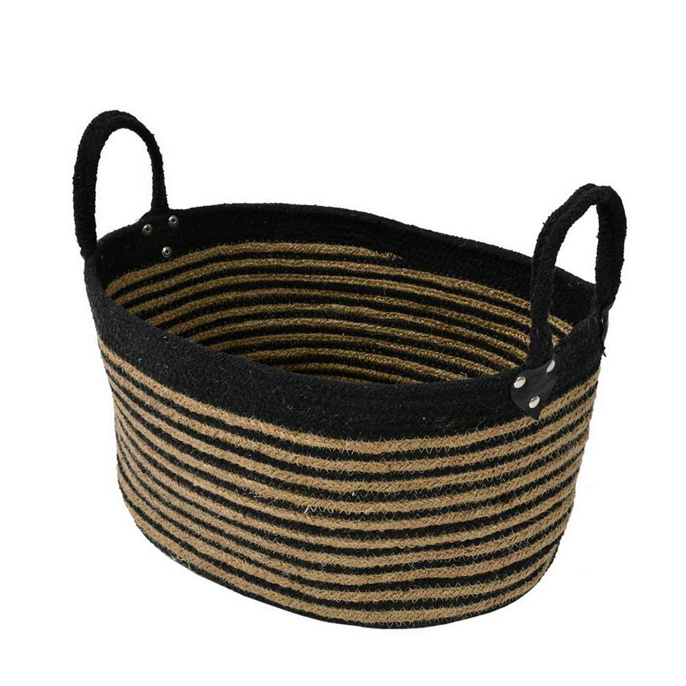 Storage Basket , (i224_3_1), Storage Basket With Black & Beige Color, Storage Basket  - EL11052