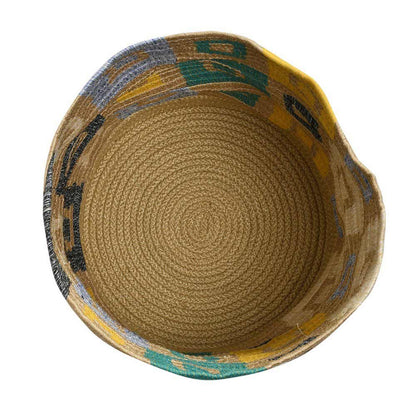 Storage Basket , (i182_12_1), Storage Basket With Beige, Yellow & White Color, Storage Basket  - EL11054