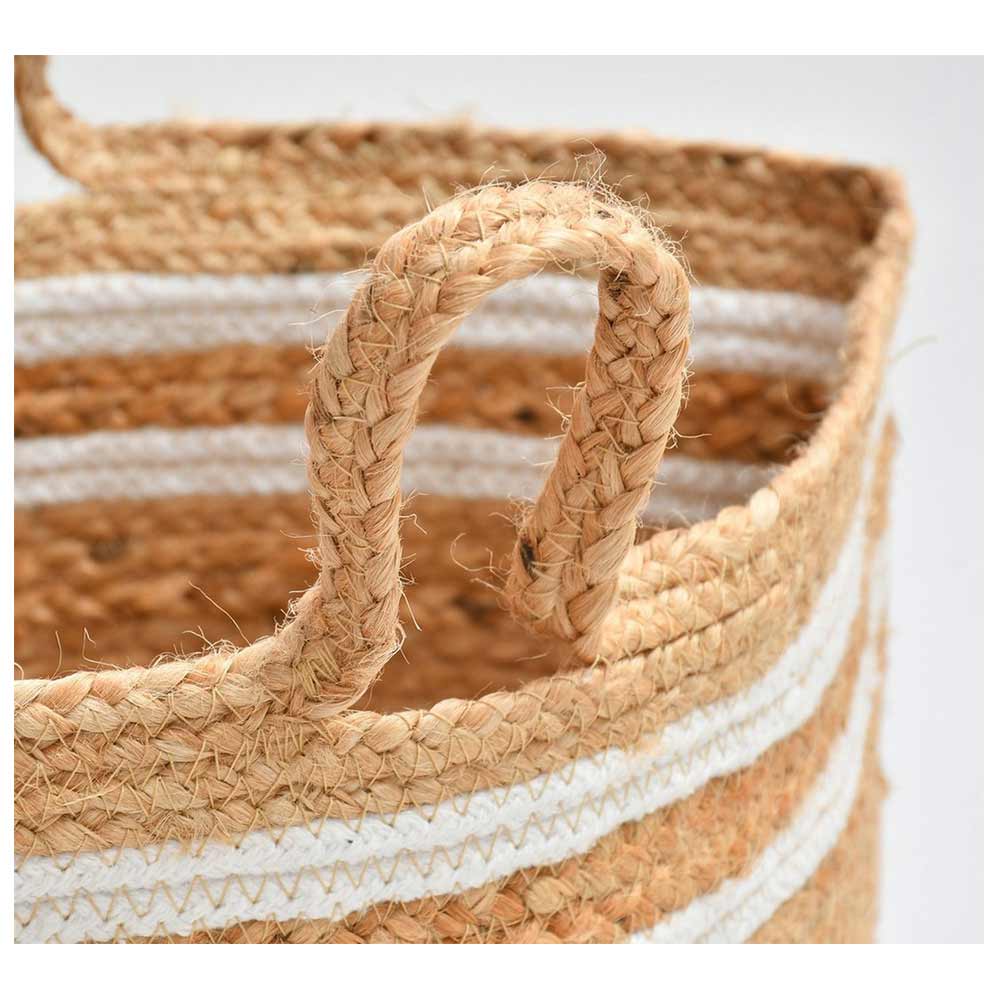 Storage Basket , (i169_12_1), Storage Basket With Beige & White Color, Storage Basket  - EL11059