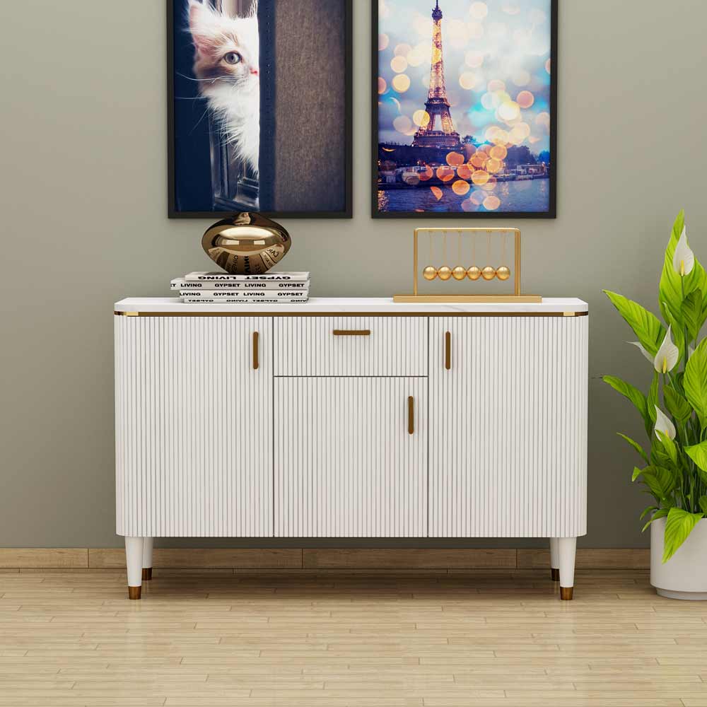 Chest of Drawer, White Color Cabinet, Chest of Drawer with Shutter & Drawer, Chest of Drawer  - EL11067