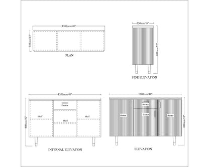 Chest of Drawer, White Color Cabinet, Chest of Drawer with Shutter & Drawer, Chest of Drawer  - EL11067