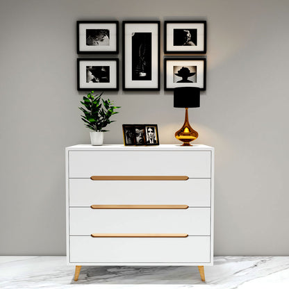 Chest of Drawer, White Color Cabinet, Chest of Drawer with Drawer,Chest of Drawer with Wooden Leg, Chest of Drawer - EL11069