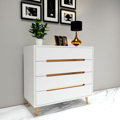 Chest of Drawer, White Color Cabinet, Chest of Drawer with Drawer,Chest of Drawer with Wooden Leg, Chest of Drawer - EL11069