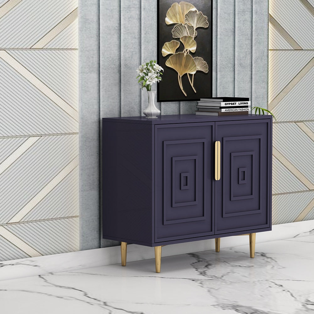 Storage Unit, Purple & Gold Color Storage Unit, Storage with Shutter ...