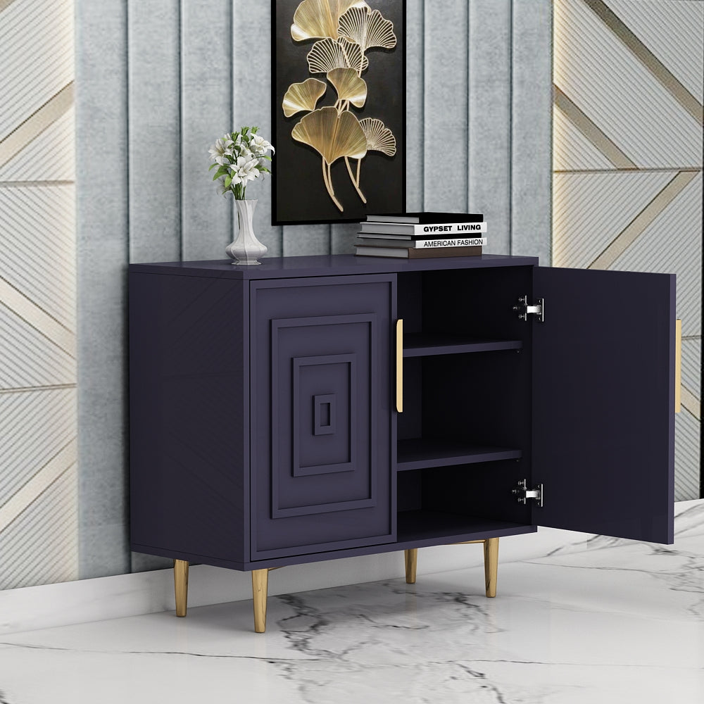 Storage Unit, Purple & Gold Color Storage Unit, Storage with Shutter ...