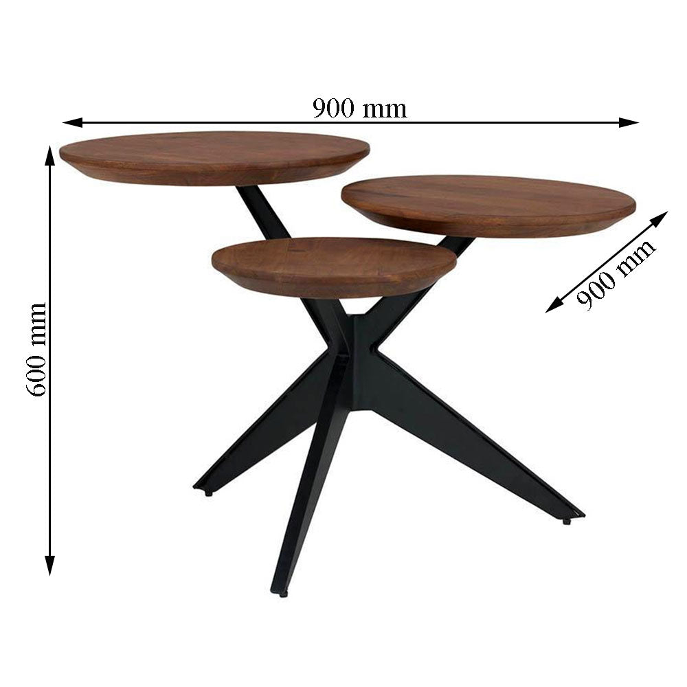 Coffee Table, Black & Brown Coffee Table, Coffee Table with Metal Legs, Coffee Table - EL12095