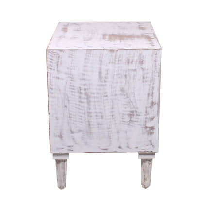 Bedside Table, Bedside Table in White Color, Bedside Table in Solid Wood, Bedside Table - EL12106