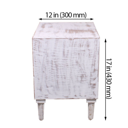 Bedside Table, Bedside Table in White Color, Bedside Table in Solid Wood, Bedside Table - EL12106