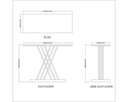 Console Table, Drawing Room Furniture, Console Table With White & Gold Color, Console Table With MS Leg In Gold Finish, Console Tables - EL12123