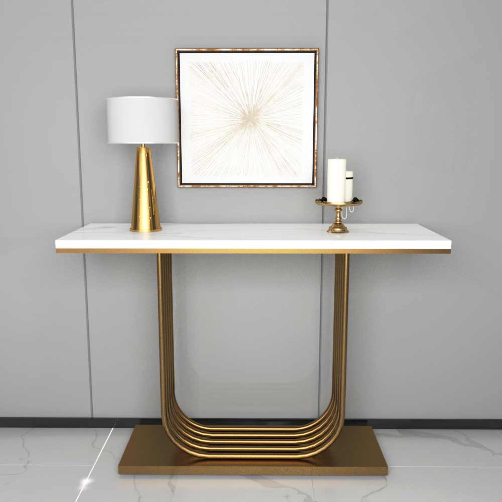 Console Table Design, Console for Home, Designer Console Table, Console with Golden Legs, Console -EL12128