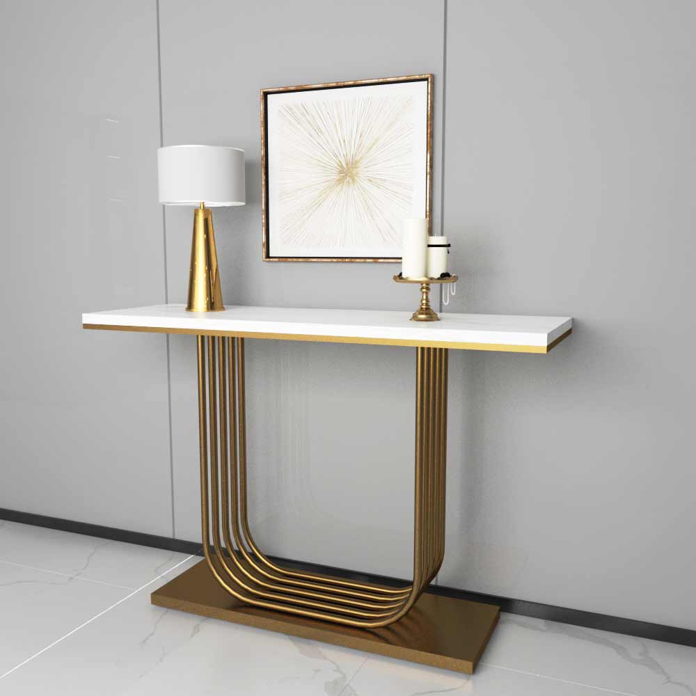 Console Table Design, Console for Home, Designer Console Table, Console with Golden Legs, Console -EL12128