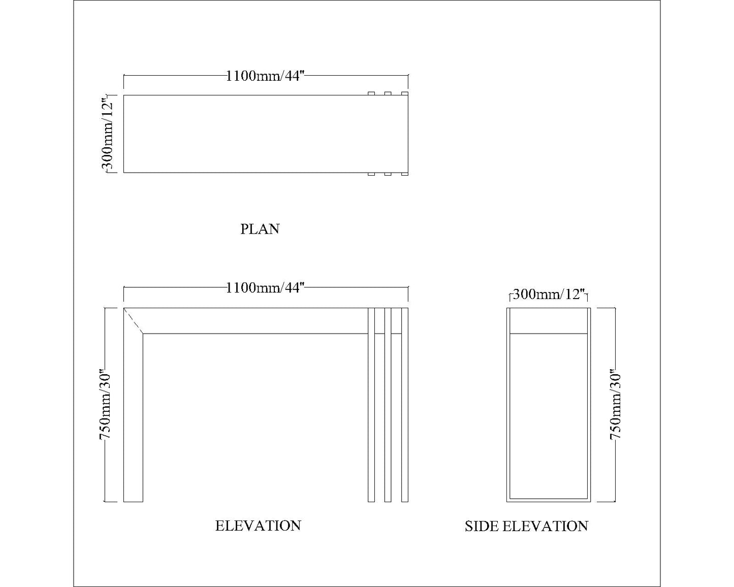 Console Table, Black & Gold Console Table, Console Table with Metal Tube in Gold Finish, Console Table with Designing Leg, Console Table - EL12140