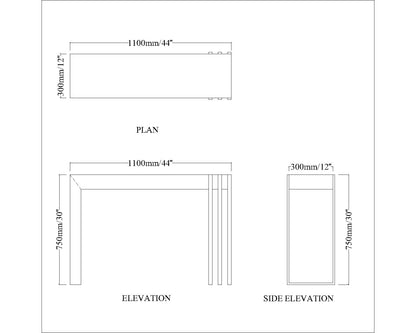 Console Table, Black & Gold Console Table, Console Table with Metal Tube in Gold Finish, Console Table with Designing Leg, Console Table - EL12140