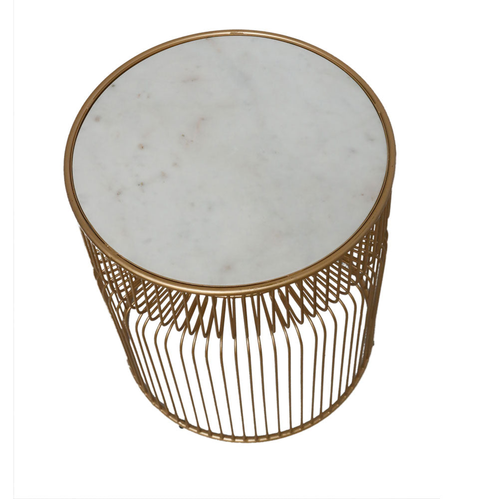 End Table, SCALP/2020/211 (Strawberry Collective), Arius side table- Gold, End Table - EL12142